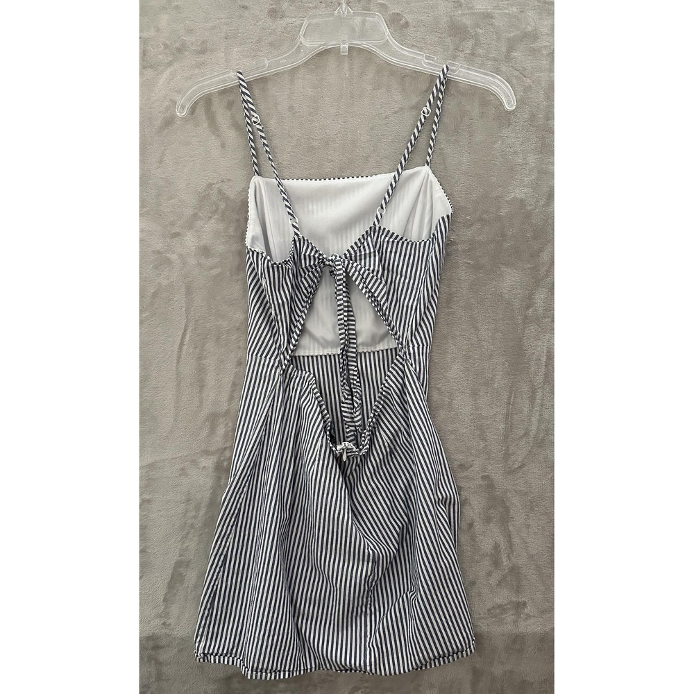 Kendall & Kylie Dress Womens Medium Blue White Striped Tie Back Tank Mini USA - Picture 4 of 10